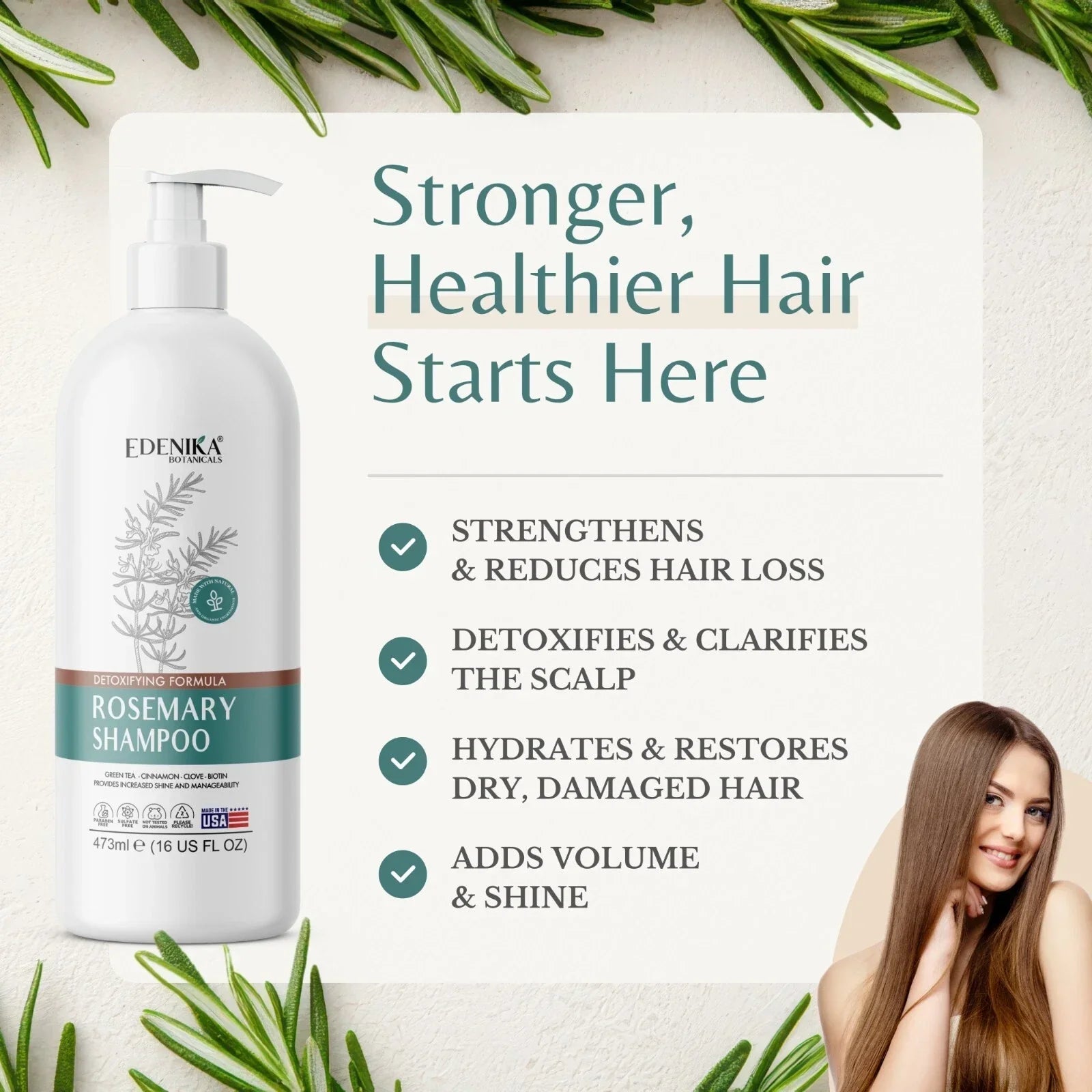 Rosemary Hair Growth Shampoo 2 Pack Wholesale Biotin Salon Hotel